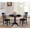 International Concepts Round 36 in Round Extension Dining Table with 2 San Remo Chairs, Black, 36 in W, 48 in L, 30.1 in H K46-36RXT-27B-C10-2 - alternate 2